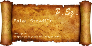 Palay Szovát névjegykártya